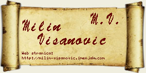 Milin Višanović vizit kartica